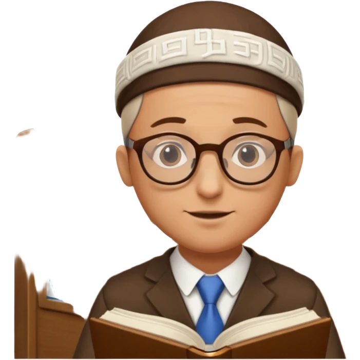 Give me 4 emojis, not an image with a bunch of emojis. Emojis about learning English for young adults that have jewish charedi teacher emoji