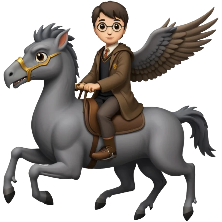 harry potter riding buckbeak emoji