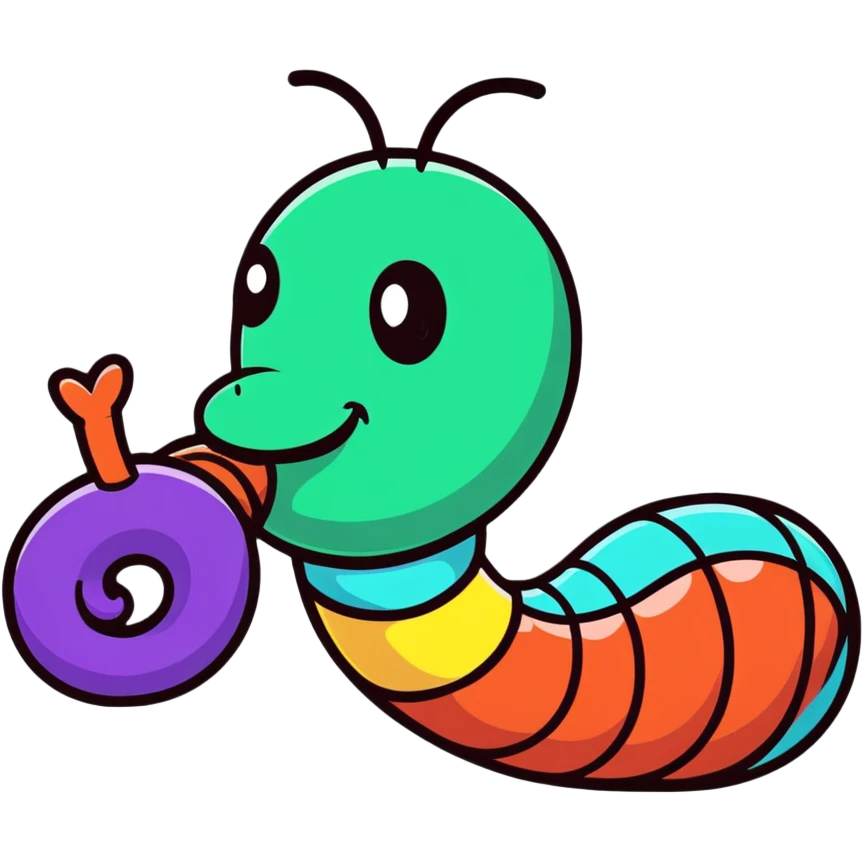 colorful worm emoji