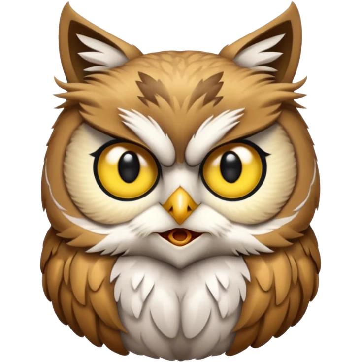Cat mixed with a owl emoji