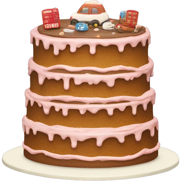 Double-decker cake in style of the Lambeth emoji