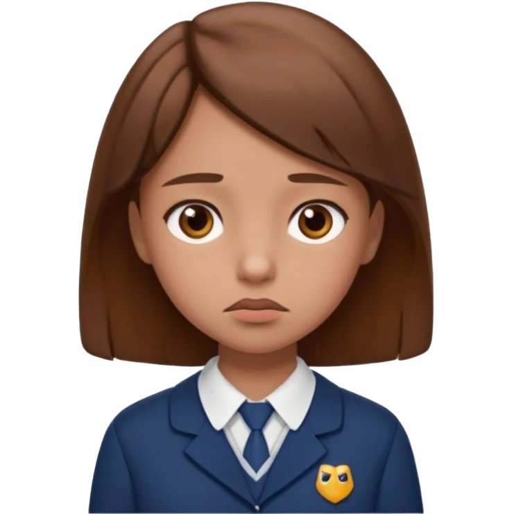 girl in uniform looking bored emoji