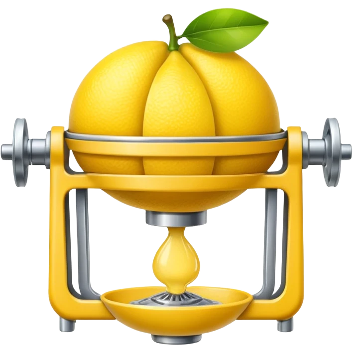 mac os icon fruit mechanical squeezer, lemon yellow bright crisp emoji