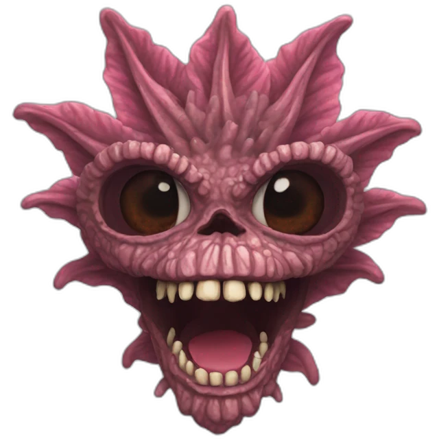 demogorgon monster stranger things with flower mouth emoji