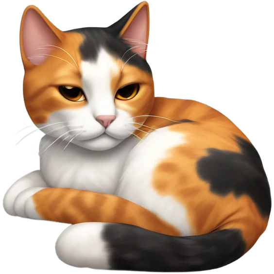 Calico cat sleeping  emoji