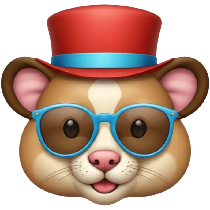 a sunglasses animal with circus hat  emoji