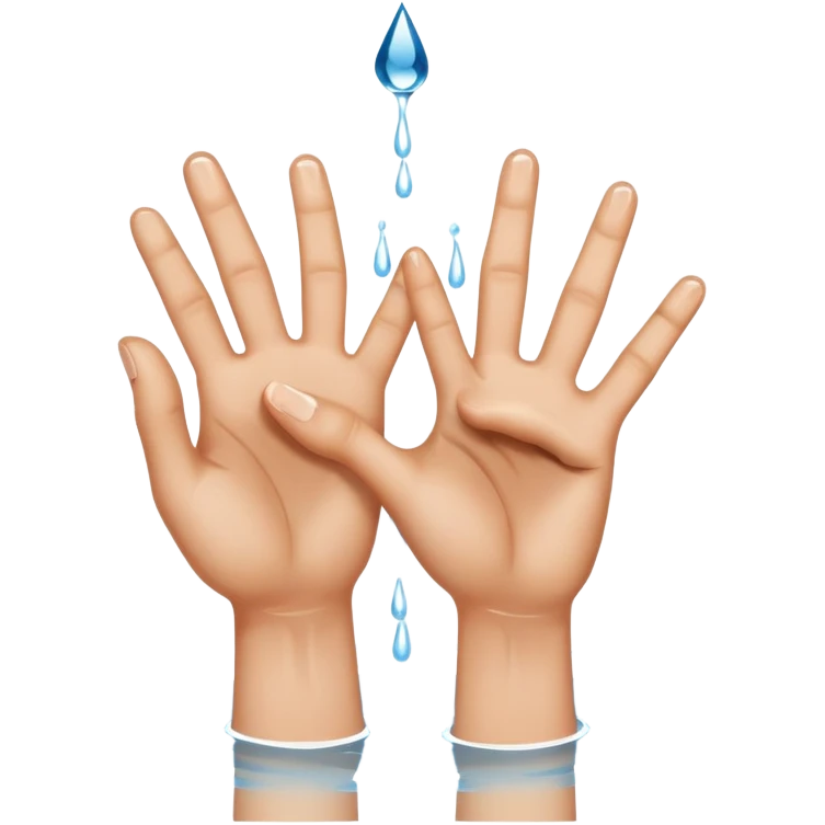 two fingers, ring and middle finger, inside a hole while water is dripping out of it emoji