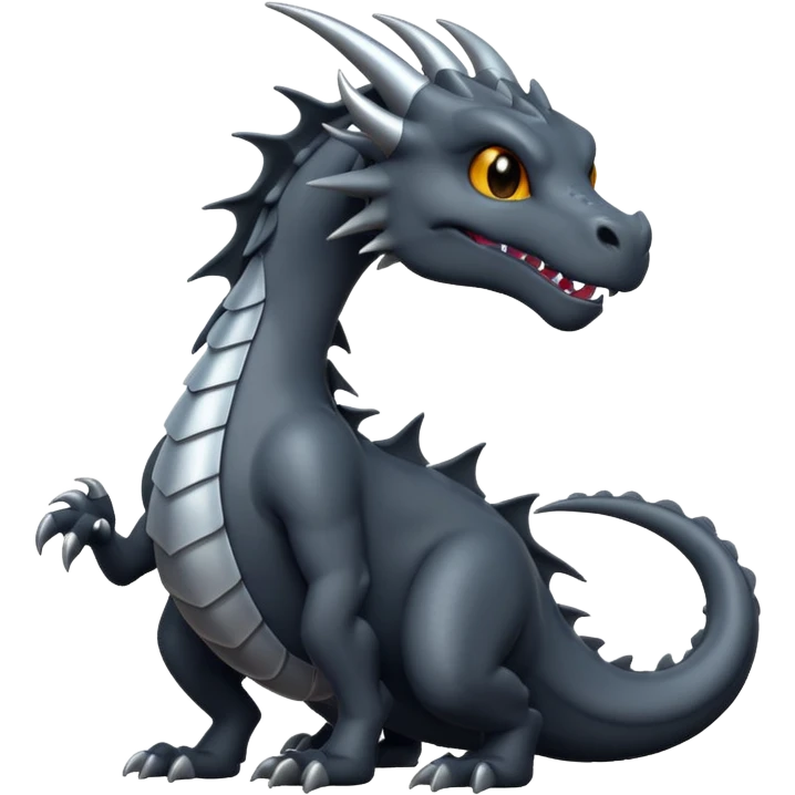 a minimalistic simple dark gray dragon emoji
