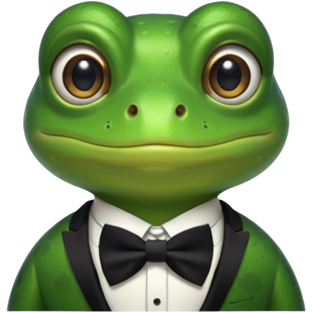 frog without dress, wearing only bowtie emoji