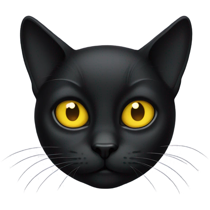 Black cat with yellow eyes and half an ear  emoji