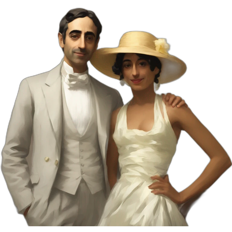 Zemmour and Jul in style of sorolla emoji