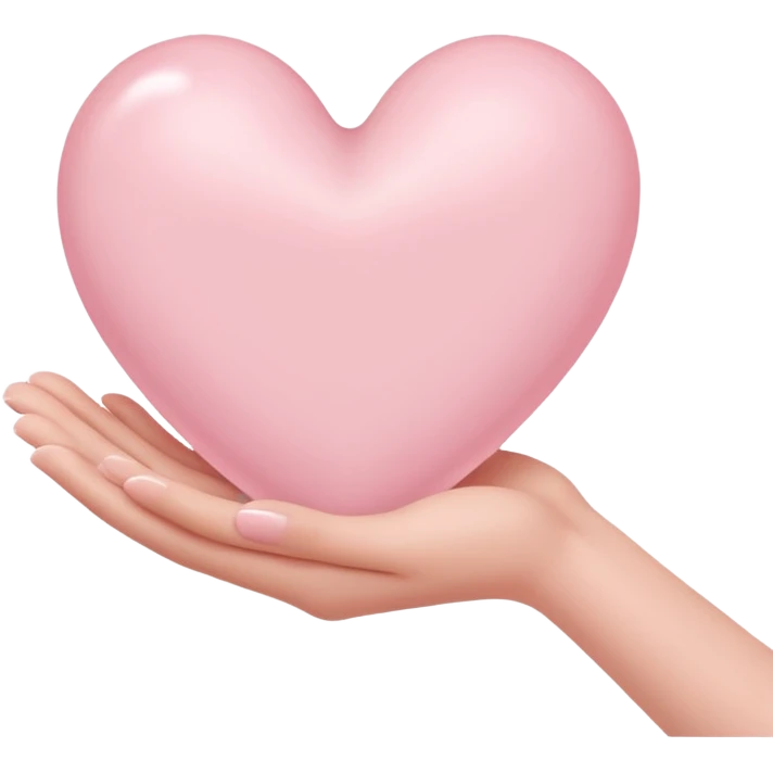 light pink heart in white hands emoji