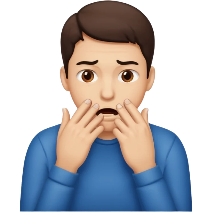 Nervous nail biting emoji