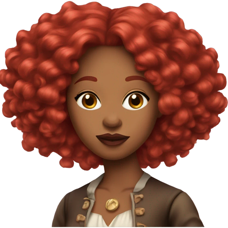 Three Musketeers black woman smooth long red hair big lips emoji