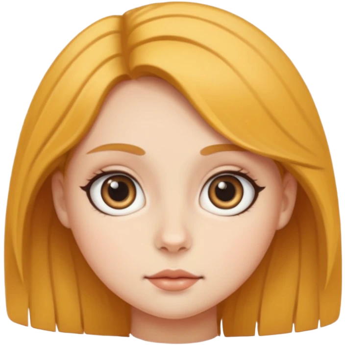 leo woman, simple and bold, round face, big eyes, minimal details emoji