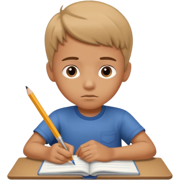 boy writing on a notebook emoji