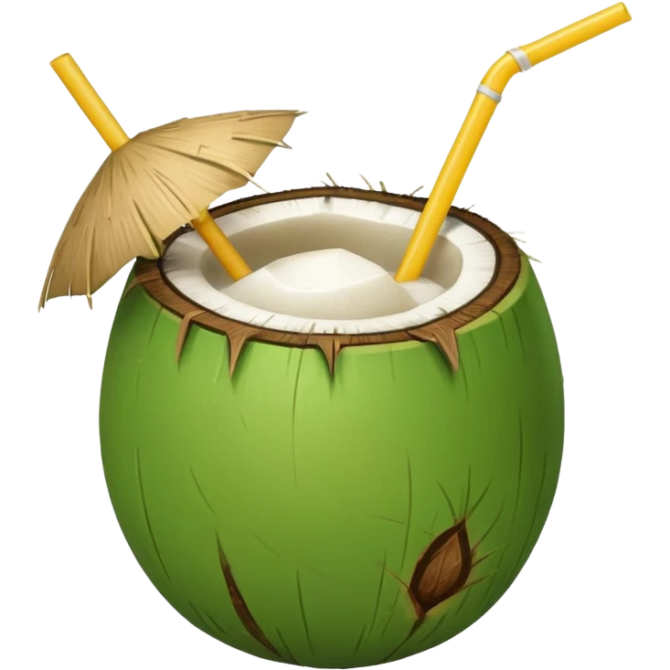 green coconut with straw emoji