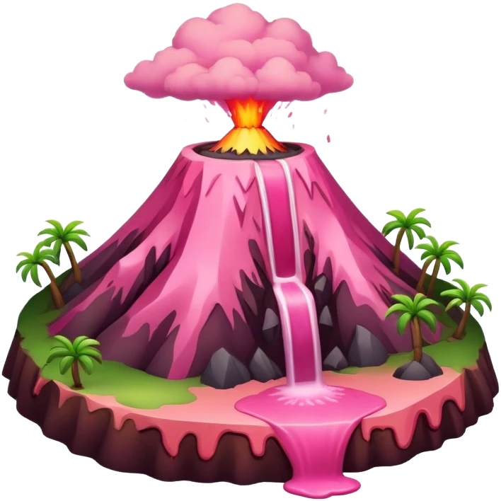 pink volcano slop troical landscape  emoji
