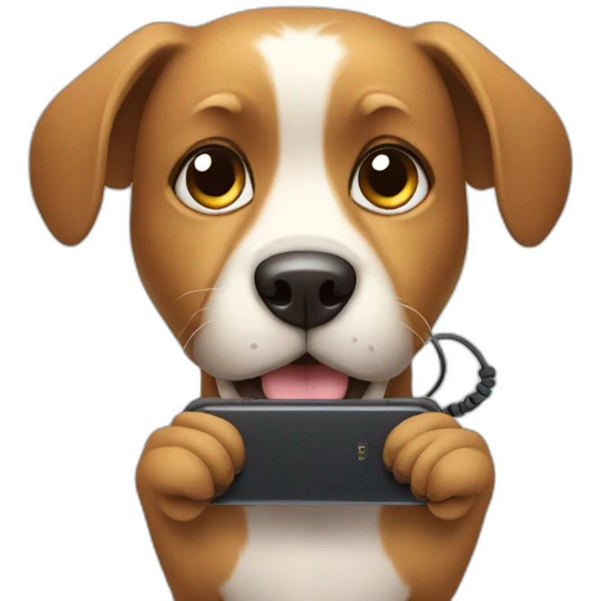 dog with phone emoji