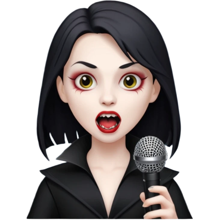 vampire singing with mic  emoji