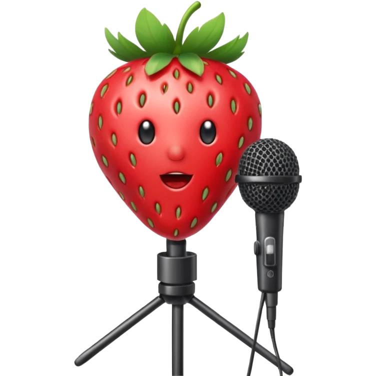strawberry front the mic emoji