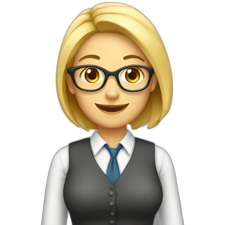 Teacher woman happy with classe emoji