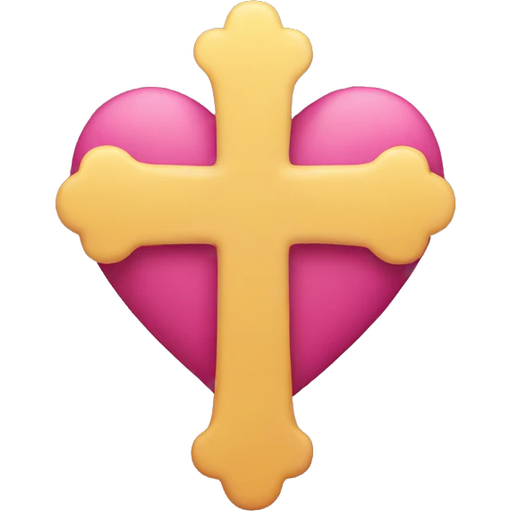 Cross with a heart emoji
