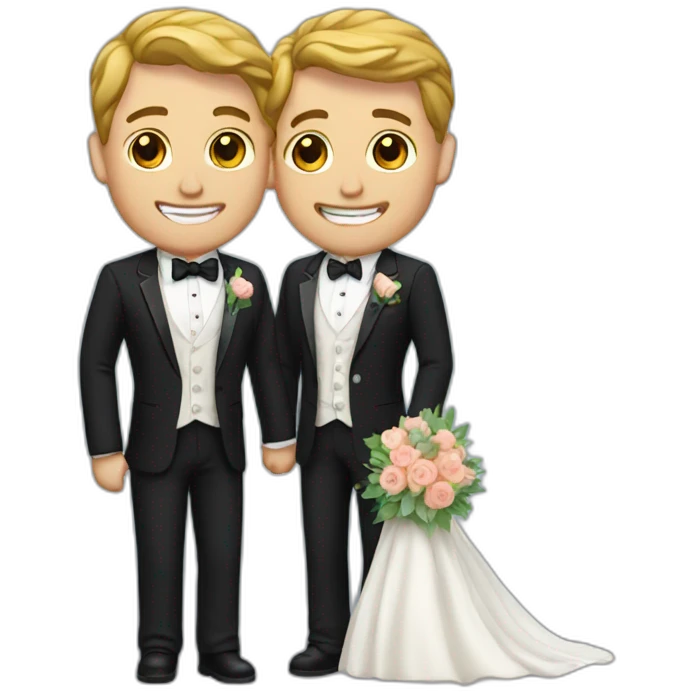 gay men getting married emoji