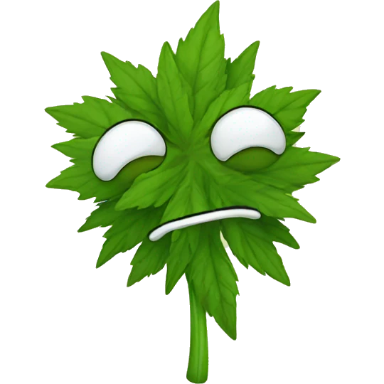 weed with a face emoji