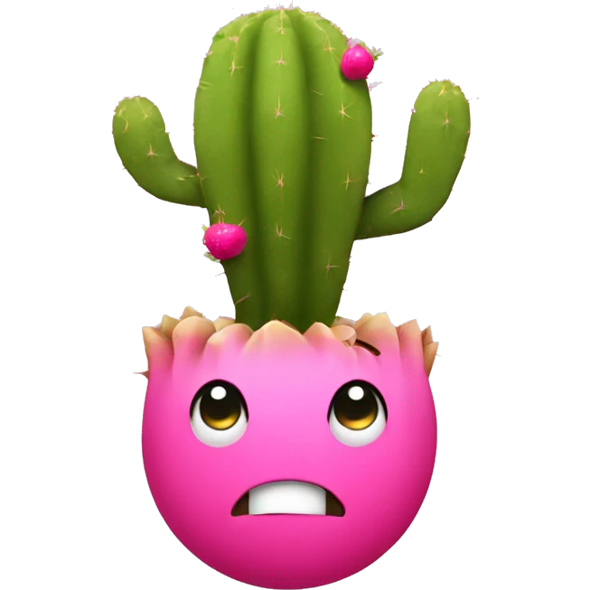 cactus with pink pear fruit on top emoji