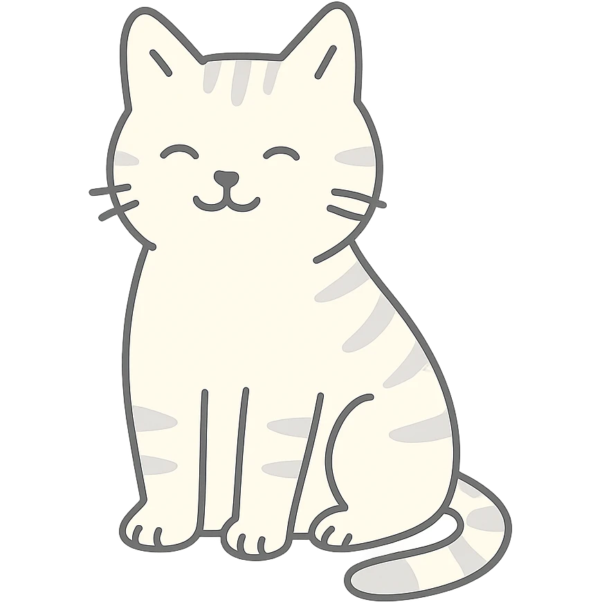 a cute cat sitting, minimalistic pastel illustration with clean lines, avoiding warm colors emoji