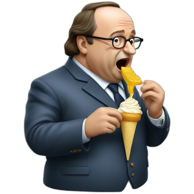 hollande qui mange une glace emoji
