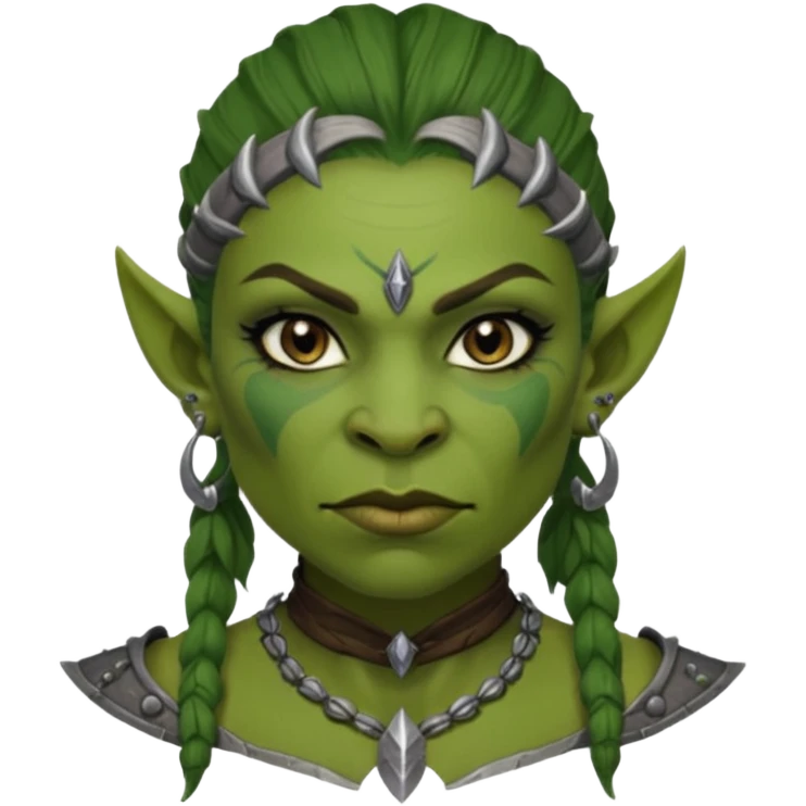 ESO female orc warrior with lashes and earrings emoji
