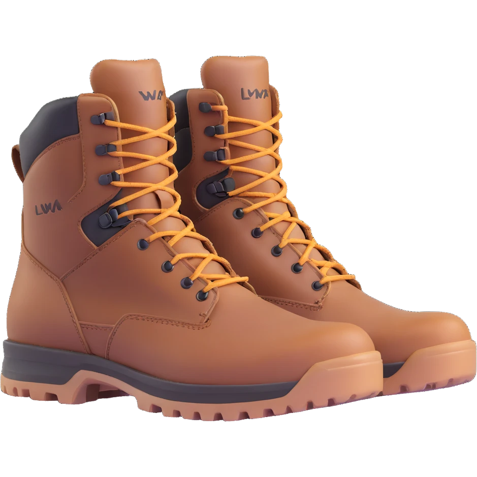 Lowa military tactical hiking boots, rugged brown leather emoji