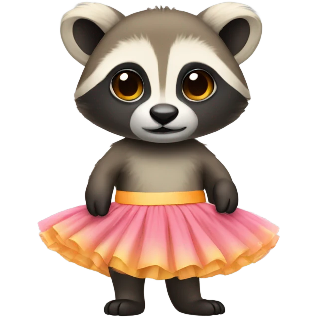 Coatimundi wearing a tutu emoji