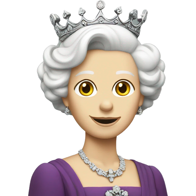 queen Elizabeth sitting on a cementery emoji