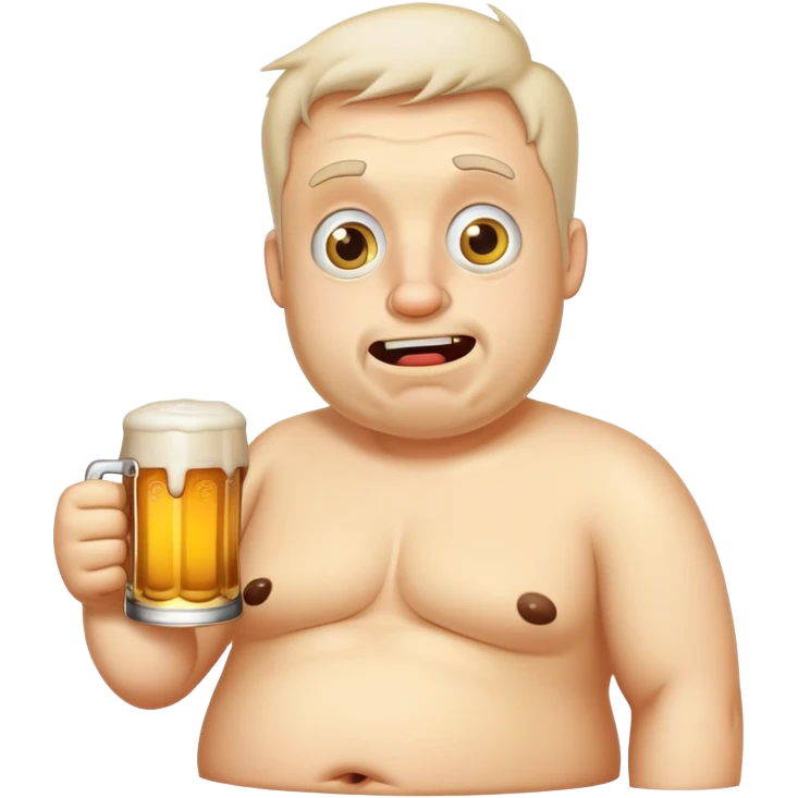 drunk dude white gut emoji