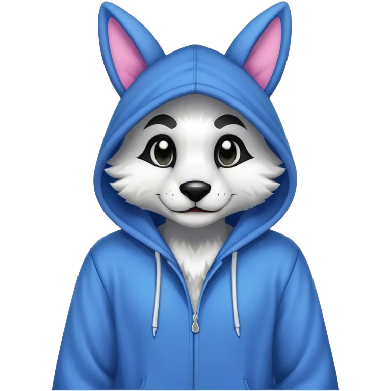 Fursuit with a hoodie emoji