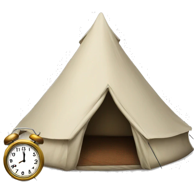 Tent with clock time 10 emoji