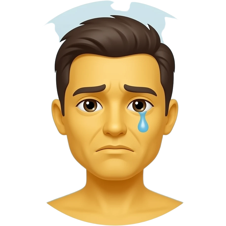 Make a tired emoji circle face and no body make him hav yellow skin and make an google style emoji
