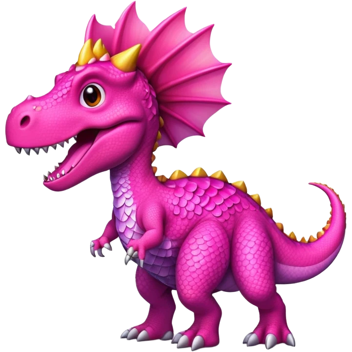 Fire breathing pink dinosaur  emoji