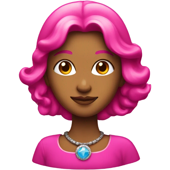 Hot pink coin with princess as face emoji