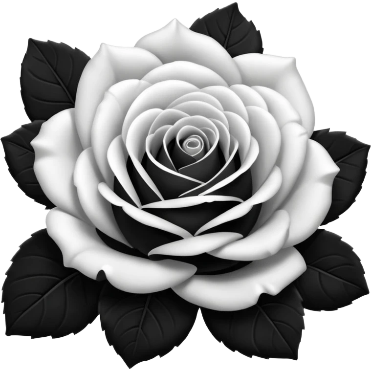 black and white rose emoji