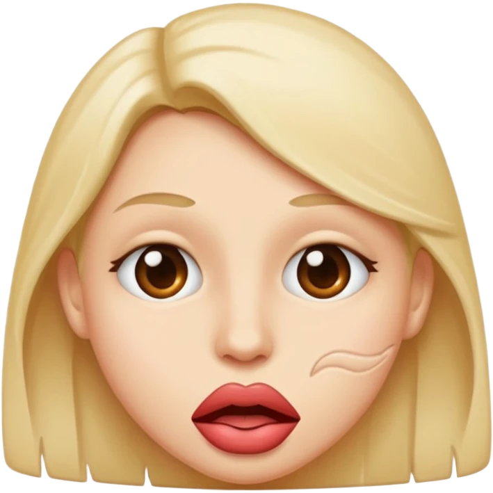 Cara de labios mordiendo  emoji