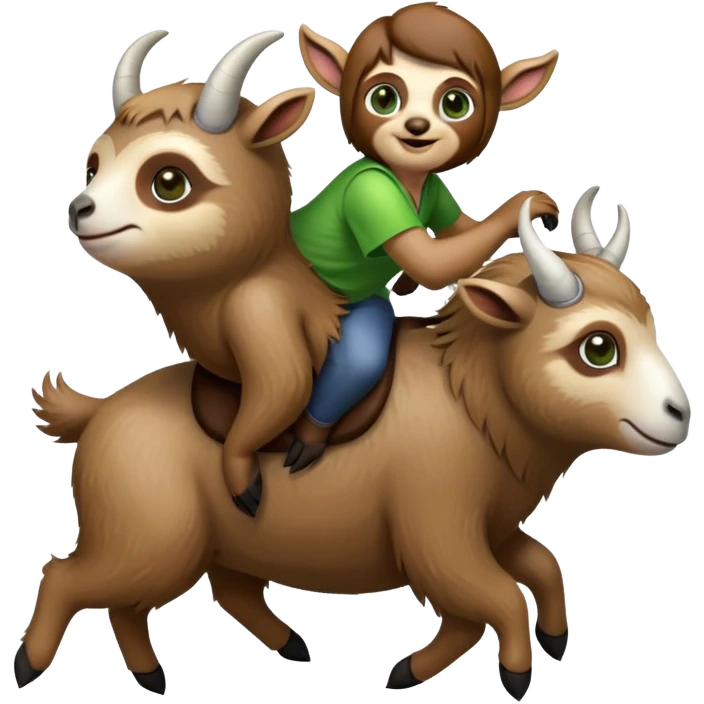 Sloth riding a goat emoji