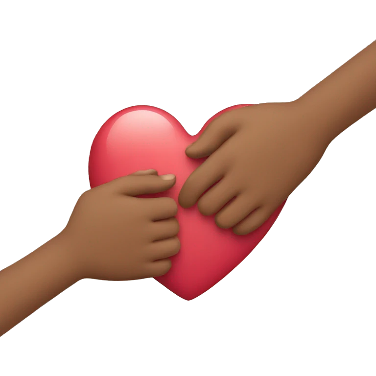 Holding hands with heart emoji
