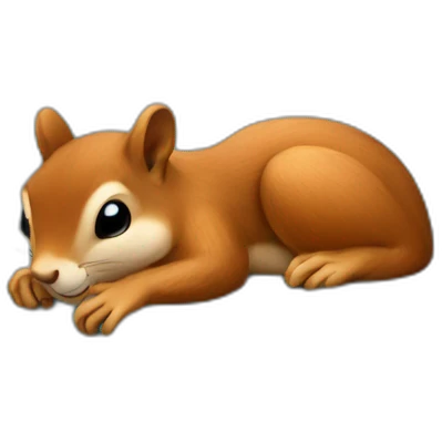 squirrel sleeps on the couch emoji