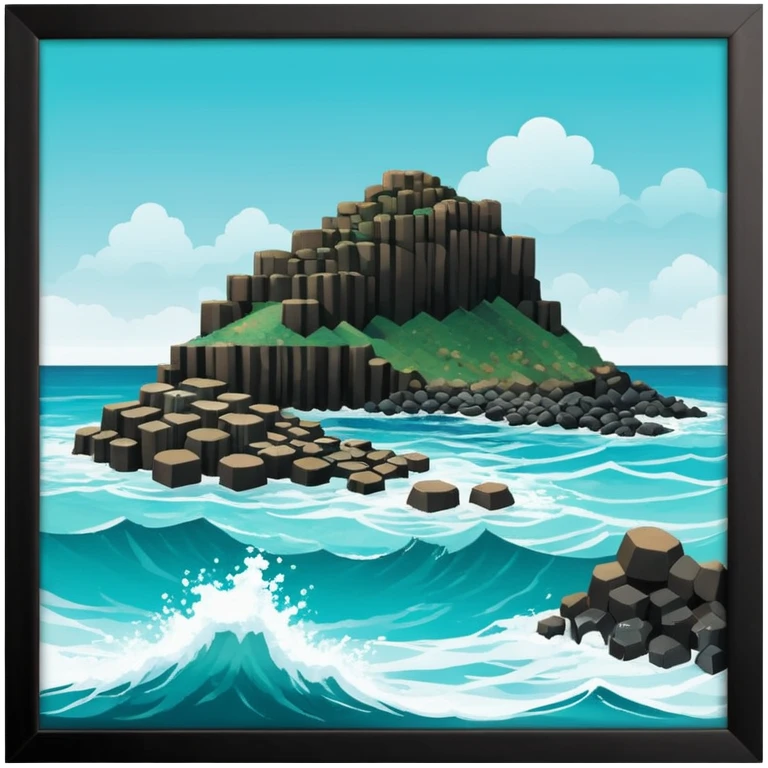 giant's causeway in northern ireland it has hexagonal rock pillars set against the ocean add more ocean emoji