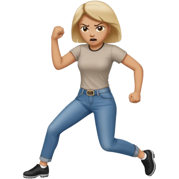Woman angry kickin emoji