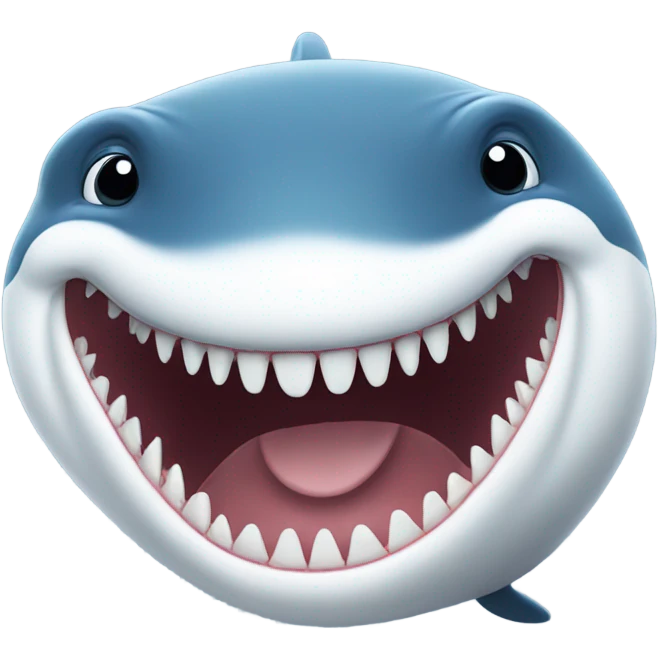 white whale , open mouth emoji